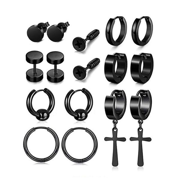 1pc punk black multiple stainless stud earrings men women gothic cross round street pop hip hop ear stud piercing jewelry, Golden
1pc punk black multiple stainless stud earrings men women gothic cross round street pop hip hop ear stud piercing jewelry, Golden