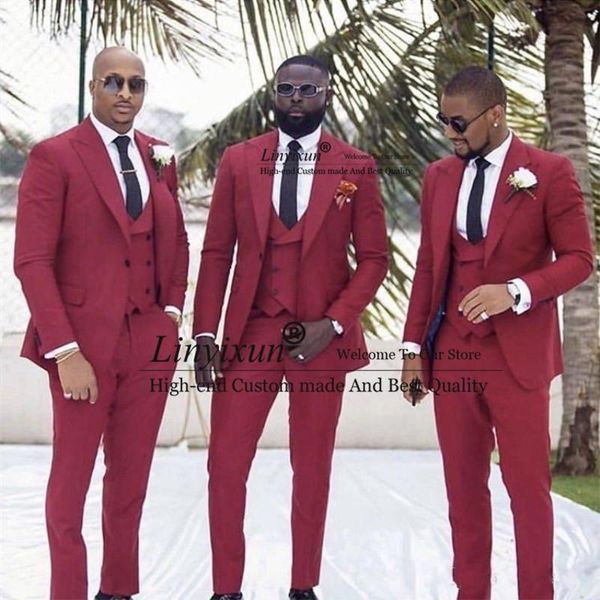 men's suits & blazers dark red slim fit groomsmen tuxedos business party prom men bridegroom for wedding spring 2021 jacket pants vest, White;black
men's suits & blazers dark red slim fit groomsmen tuxedos business party prom men bridegroom for wedding spring 2021 jacket pants vest, White;black
