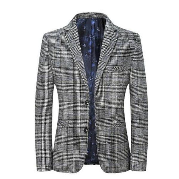 men's suits & blazers quality retro plaid men 2021 spring autumn single-breasted suit coats male business casual coat jacket, White;black
men's suits & blazers quality retro plaid men 2021 spring autumn single-breasted suit coats male business casual coat jacket, White;black