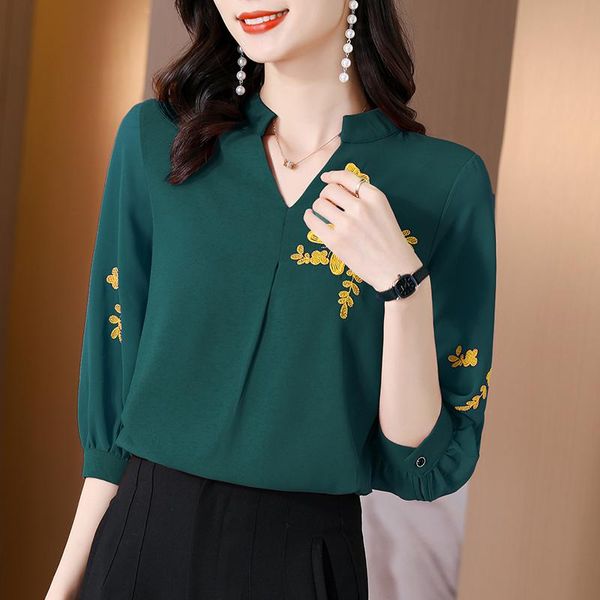 women's blouses & shirts blouse women summer 2021 fashion three quarter sleeve chiffon solid v-neck watermelon red black blusas womens, White
women's blouses & shirts blouse women summer 2021 fashion three quarter sleeve chiffon solid v-neck watermelon red black blusas womens, White