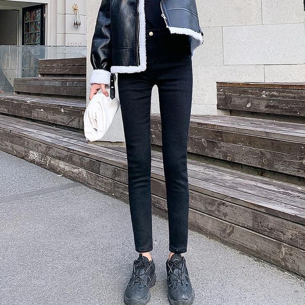 fleece black jeans women's tight feet korean style high waist slimming ladies long pants, Blue
fleece black jeans women's tight feet korean style high waist slimming ladies long pants, Blue