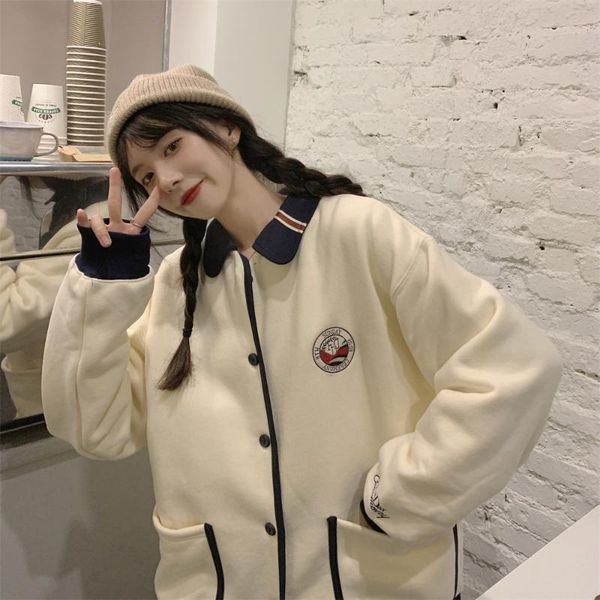 women's hoodies & sweatshirts vintage jackets women color block lapel letter embroidery autumn loose college style bomber jacket casual, Black
women's hoodies & sweatshirts vintage jackets women color block lapel letter embroidery autumn loose college style bomber jacket casual, Black