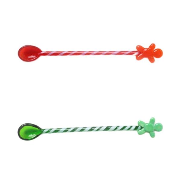 spoons 2pcs adorable long handle glass for coffee juices cakes dessert