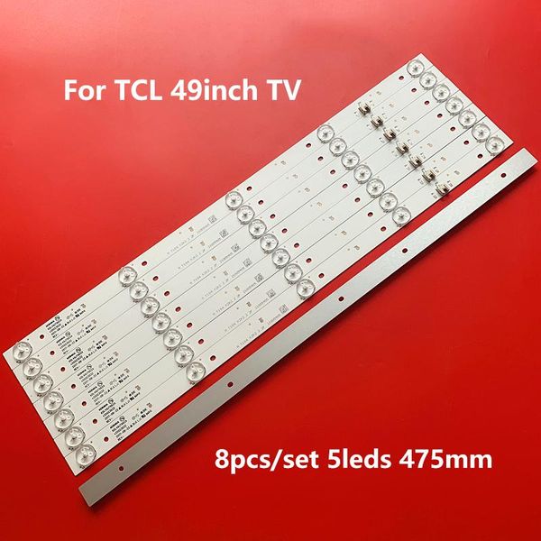 strips led backlight strip 5leds 8pcs 475mm for 49inch tv led49gm1 led49x7 49sk6200 kdl49jt662a rf-bk490e30-0501s-13
strips led backlight strip 5leds 8pcs 475mm for 49inch tv led49gm1 led49x7 49sk6200 kdl49jt662a rf-bk490e30-0501s-13