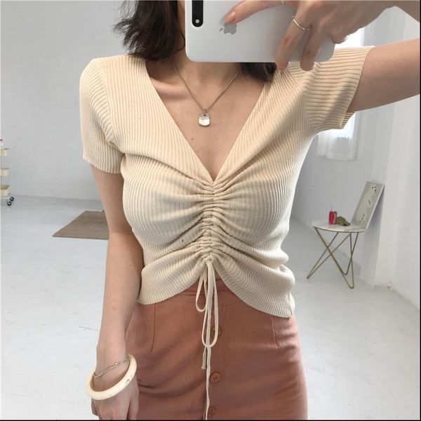 women sweater v neck lace up knitted sweaters summer short sleeve slim knittwear pullover wdc4621 drop, White;black
women sweater v neck lace up knitted sweaters summer short sleeve slim knittwear pullover wdc4621 drop, White;black