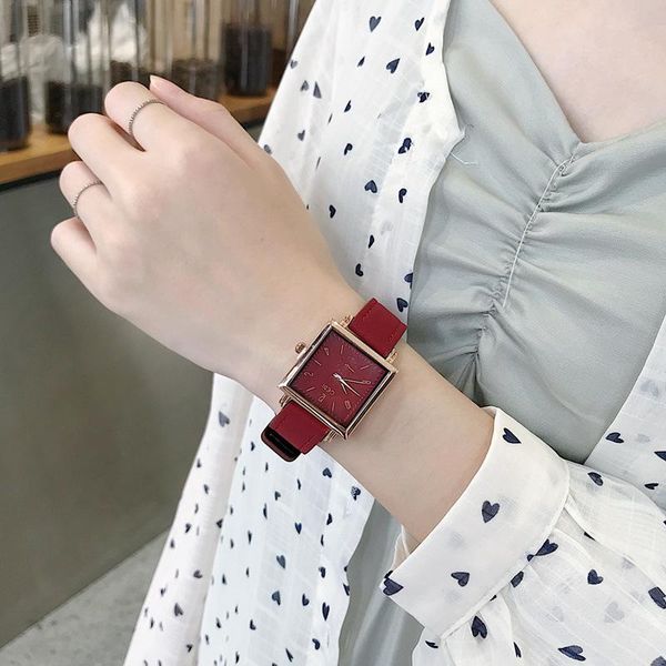 wristwatches elegant ladies wrist watches 2021 women fashion red watch classic retro square female quartz leather dress clock, Slivery;brown
wristwatches elegant ladies wrist watches 2021 women fashion red watch classic retro square female quartz leather dress clock, Slivery;brown
