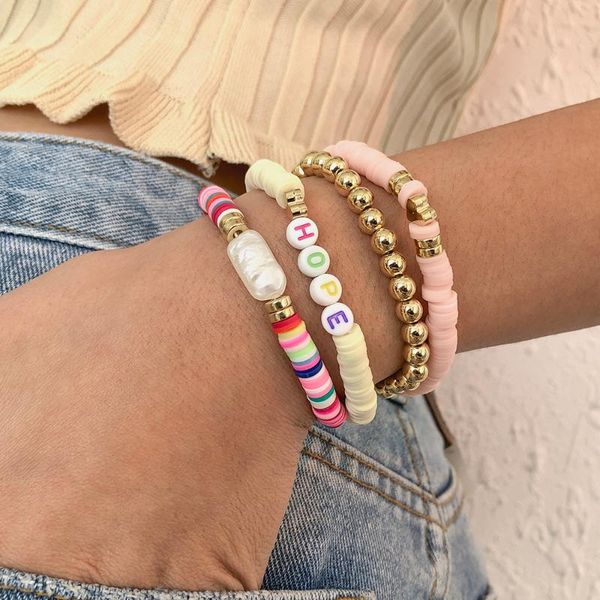 charm bracelets lalynnly delicate rice beads candy hand chain women's colorful sweet soft pottery holiday bracelet wholesale jewelry b1, Golden;silver
charm bracelets lalynnly delicate rice beads candy hand chain women's colorful sweet soft pottery holiday bracelet wholesale jewelry b1, Golden;silver