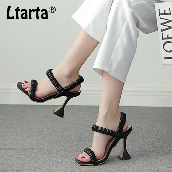 sandals ltarta summer fashion pleated wine glass with square toe high heel for women large size open women's shoes zl, Black
sandals ltarta summer fashion pleated wine glass with square toe high heel for women large size open women's shoes zl, Black