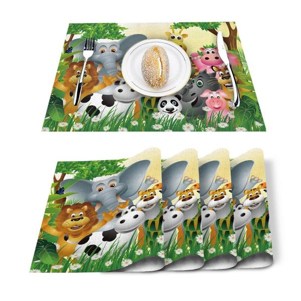 table runner elephant lion giraffe panda piggy forest placemat for dining non-slip and heat-insulating mat decoration
table runner elephant lion giraffe panda piggy forest placemat for dining non-slip and heat-insulating mat decoration