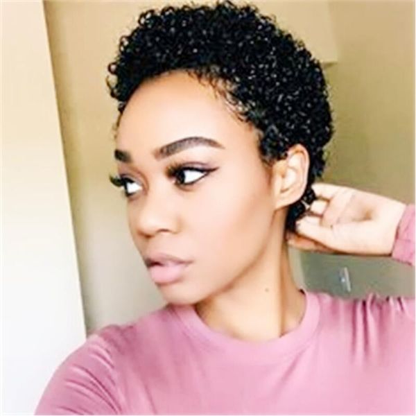 full machine made lace front wigs human hair short afro curly kinky wig, Black;brown
full machine made lace front wigs human hair short afro curly kinky wig, Black;brown