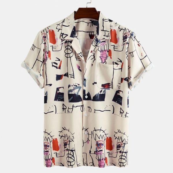 men's casual shirts 2021 hawaiian printing mens short sleeve summer graffiti for men slim fit beach blouse chemise homme, White;black
men's casual shirts 2021 hawaiian printing mens short sleeve summer graffiti for men slim fit beach blouse chemise homme, White;black