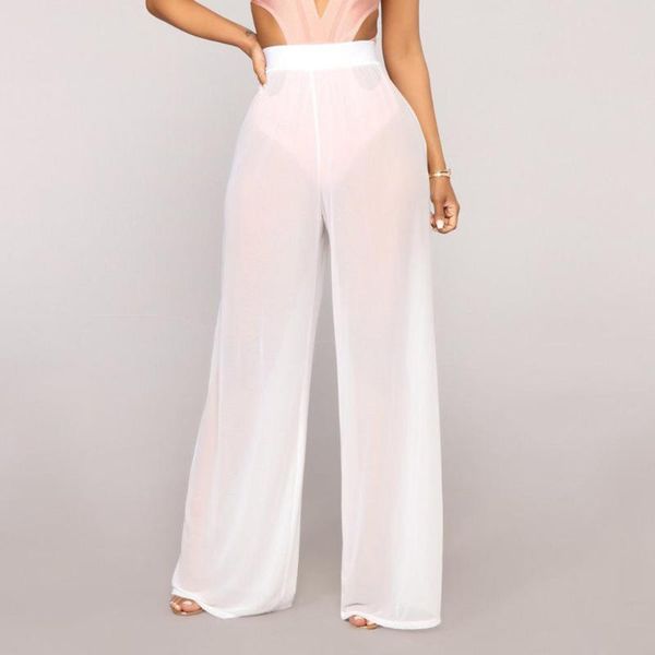 women's pants & capris ladies ankle-length solid color mesh trousers perspective wide leg outdoor loose trouser long, Black;white
women's pants & capris ladies ankle-length solid color mesh trousers perspective wide leg outdoor loose trouser long, Black;white