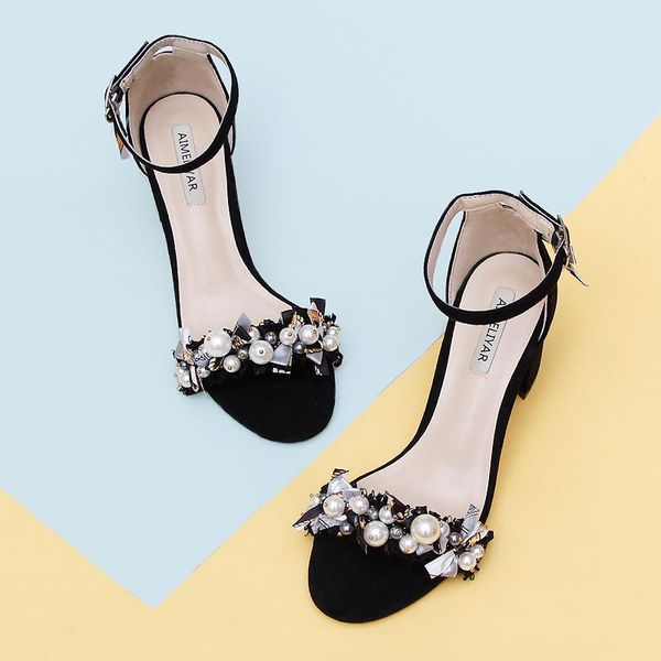 black suede wrist strap chunky-heel women's sandals pearl ball korean-style shoes bow fairy coming of age ceremony
black suede wrist strap chunky-heel women's sandals pearl ball korean-style shoes bow fairy coming of age ceremony