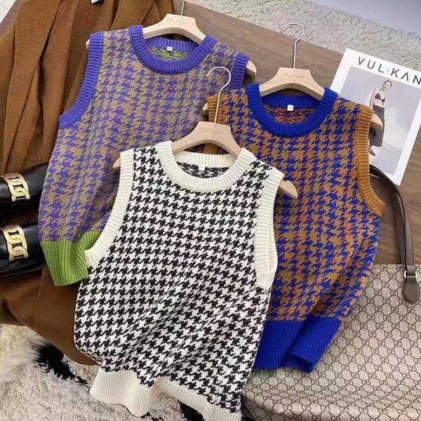 women's sweaters sweaters women knit vest houndstooth sleeveless o-neck casual ladies j ddsv, White;black
women's sweaters sweaters women knit vest houndstooth sleeveless o-neck casual ladies j ddsv, White;black