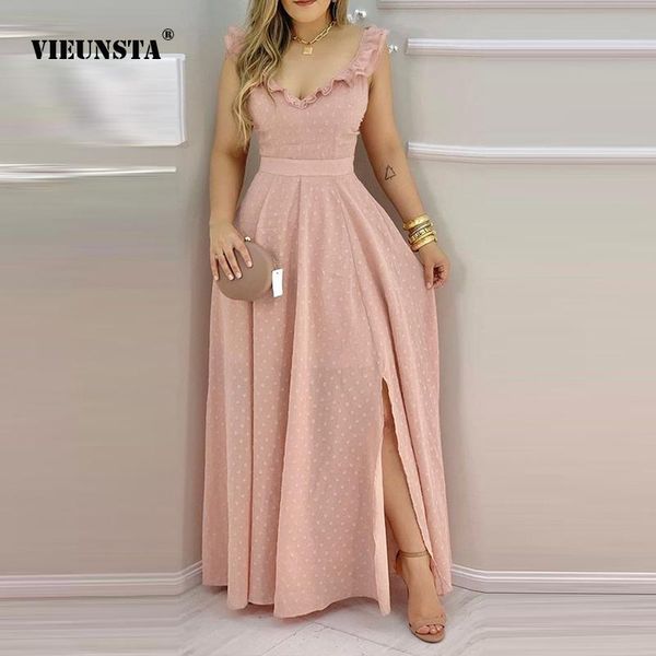 casual dresses summer elegant ruffle v neck slim long dress women tie-up backless party 2021 fashion solid dot print maxi xl, Black;gray
casual dresses summer elegant ruffle v neck slim long dress women tie-up backless party 2021 fashion solid dot print maxi xl, Black;gray