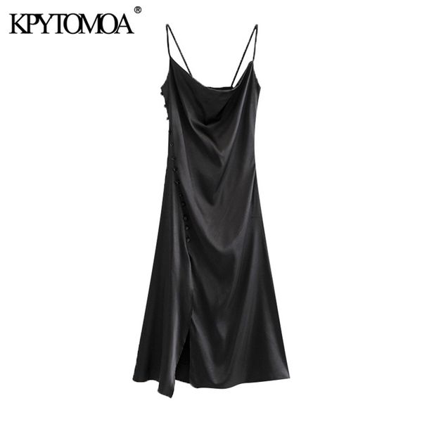 women chic fashion side buttons slit cozy midi dress vintage backless thin straps female dresses vestidos mujer 210416, Black;gray
women chic fashion side buttons slit cozy midi dress vintage backless thin straps female dresses vestidos mujer 210416, Black;gray