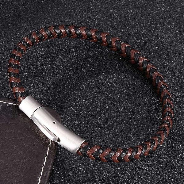 charm bracelets classic 6mm black brown leather mix braided fashion stainless steel snaps accessories weave bangles gifts s0459, Golden;silver
charm bracelets classic 6mm black brown leather mix braided fashion stainless steel snaps accessories weave bangles gifts s0459, Golden;silver