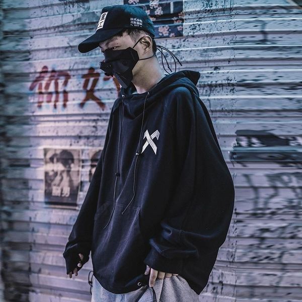 men's hoodies & sweatshirts fashion brand functional wind splicing x sweater and women's loose hooded drawstring jacket, Black
men's hoodies & sweatshirts fashion brand functional wind splicing x sweater and women's loose hooded drawstring jacket, Black