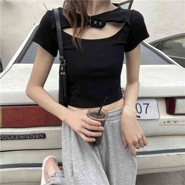 polos ytx381 thin design feeling niche short feel t-shirt with hollow out of the navel, White
polos ytx381 thin design feeling niche short feel t-shirt with hollow out of the navel, White
