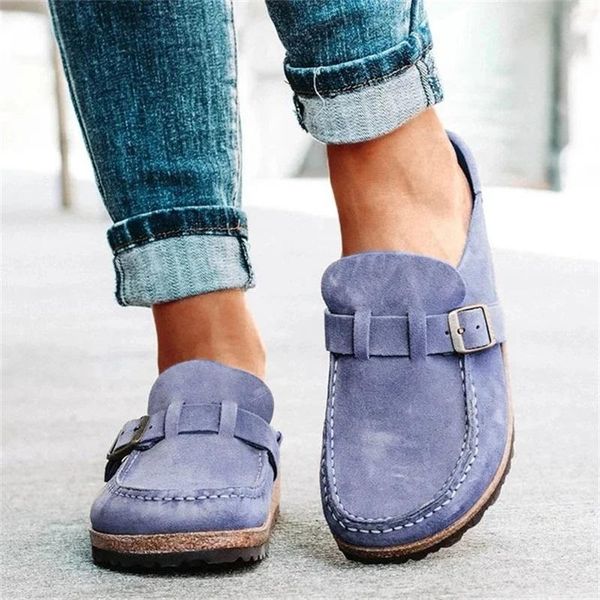 women slip on sandals summer retro casual comfy leather buckle suede ladies flat shoes soft female slipper, Black
women slip on sandals summer retro casual comfy leather buckle suede ladies flat shoes soft female slipper, Black
