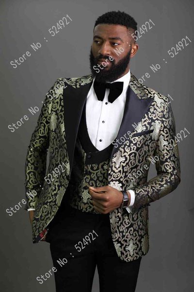 men's suits & blazers custom made groomsmen peak satin lapel groom tuxedos gold and black men wedding man blazer ( jacket+pants+bo, White;black
men's suits & blazers custom made groomsmen peak satin lapel groom tuxedos gold and black men wedding man blazer ( jacket+pants+bo, White;black