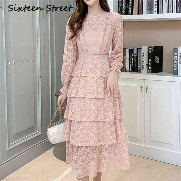 autumn pink lace dress woman o-neck long sleeve embroidery mesh apricot casual cake dresses female party vestido 210603, Black;gray
autumn pink lace dress woman o-neck long sleeve embroidery mesh apricot casual cake dresses female party vestido 210603, Black;gray