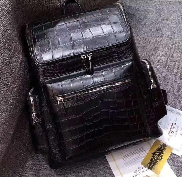 backpack ly 100% luxury quality genuine real crocodile leather skin fashion travel outside daily bag black color with cow lining all
backpack ly 100% luxury quality genuine real crocodile leather skin fashion travel outside daily bag black color with cow lining all