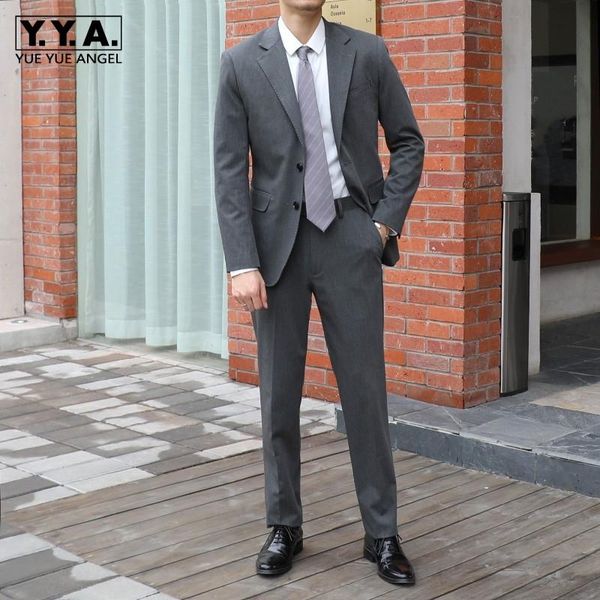 men's suits & blazers british style classic gray business casual slim profession sets korean mens fashion two-piece suit 2021 spring au, White;black
men's suits & blazers british style classic gray business casual slim profession sets korean mens fashion two-piece suit 2021 spring au, White;black