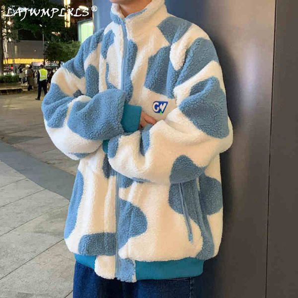 men's jackets harajuku streetwear cow pattern fleece jacket for men winter fashion trend warm clothes teenager loose fit padded coat w4, Black;brown
men's jackets harajuku streetwear cow pattern fleece jacket for men winter fashion trend warm clothes teenager loose fit padded coat w4, Black;brown
