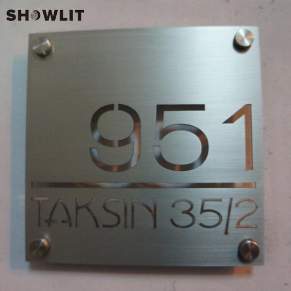 custom made metal name plate square shape modern home other door hardware