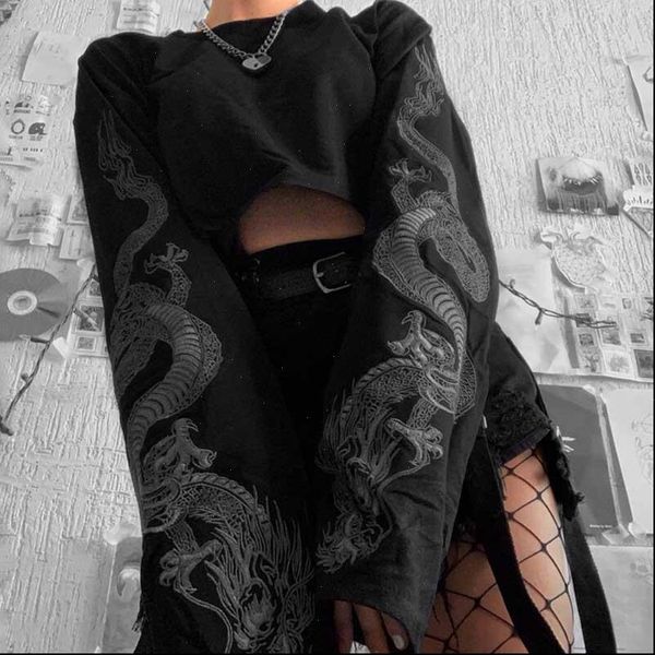 mujer women hoodies fall streetwear cropped long sleeve crop chinese dragon print buckle, Black
mujer women hoodies fall streetwear cropped long sleeve crop chinese dragon print buckle, Black