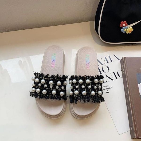 slippers fashion summer women's transparent simple pearl embellishment thick-soled all-match 2021, Black
slippers fashion summer women's transparent simple pearl embellishment thick-soled all-match 2021, Black