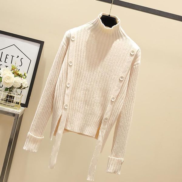fall 2021 women plus size -4xl sweater loose long sleeve irregular split button turtleneck knitted pullover women's sweaters, White;black
fall 2021 women plus size -4xl sweater loose long sleeve irregular split button turtleneck knitted pullover women's sweaters, White;black