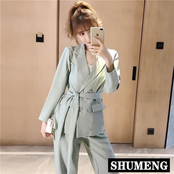 spring and autumn women lace up pant suit lady elegant solid notched blazer jacket long office wear suits female sets women's two piece, White
spring and autumn women lace up pant suit lady elegant solid notched blazer jacket long office wear suits female sets women's two piece, White