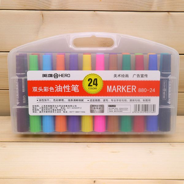 painting pens hero 880 12 24 oil color large thick double head marker pop pen, Black;red
painting pens hero 880 12 24 oil color large thick double head marker pop pen, Black;red