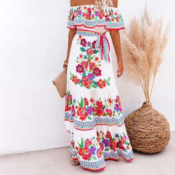 casual dresses 2021 summer dress floral print high waist female ladies horizontal shoulder beach party, Black;gray
casual dresses 2021 summer dress floral print high waist female ladies horizontal shoulder beach party, Black;gray