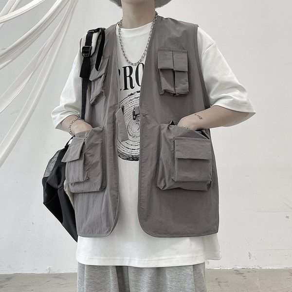 men's vests fashion men summer jacket hip hop cargo vest thin sleeveless casual simple practical multifunctional pocket mens clothing, Black;white
men's vests fashion men summer jacket hip hop cargo vest thin sleeveless casual simple practical multifunctional pocket mens clothing, Black;white