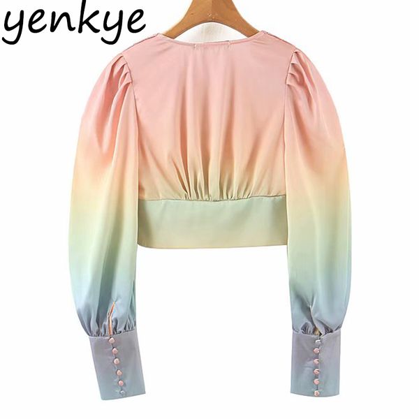 multicolor gradient blouse shirt women lantern sleeve v neck streetwear crop chemise femme summer chiffon blouses blusas, White
multicolor gradient blouse shirt women lantern sleeve v neck streetwear crop chemise femme summer chiffon blouses blusas, White