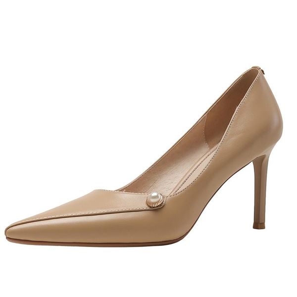 dress shoes summer women's pumps 2021 genuine leather pointed toe thin heel elegant ladies comfortable women, Black
dress shoes summer women's pumps 2021 genuine leather pointed toe thin heel elegant ladies comfortable women, Black