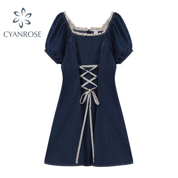 blue crop denim dress women short sleeve high waist drawstring lace-up mori girl jean frocks ruffle retro summer y2k vestidos 210430, Black;gray
blue crop denim dress women short sleeve high waist drawstring lace-up mori girl jean frocks ruffle retro summer y2k vestidos 210430, Black;gray