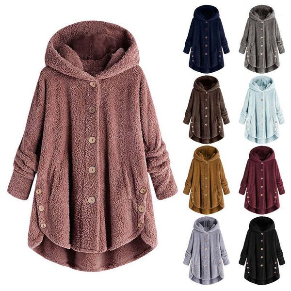 women's wool & blends winter fashion european and american button plush blouse irregular tide brand pure color jacket, Black
women's wool & blends winter fashion european and american button plush blouse irregular tide brand pure color jacket, Black