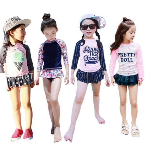 swimwear girls floral print sun protection rash guard set kids 2-9 y 2pcs beachwear long sleeve swimsuit bathing suits kid clothing sets, White
swimwear girls floral print sun protection rash guard set kids 2-9 y 2pcs beachwear long sleeve swimsuit bathing suits kid clothing sets, White