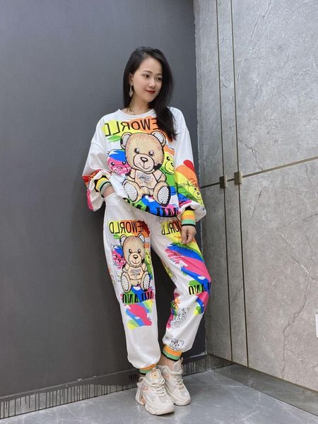women's hoodies & sweatshirts 2pcs autumn pattern print clothes set beading full sleeve jumper and elastic waist pants women suit, Black
women's hoodies & sweatshirts 2pcs autumn pattern print clothes set beading full sleeve jumper and elastic waist pants women suit, Black