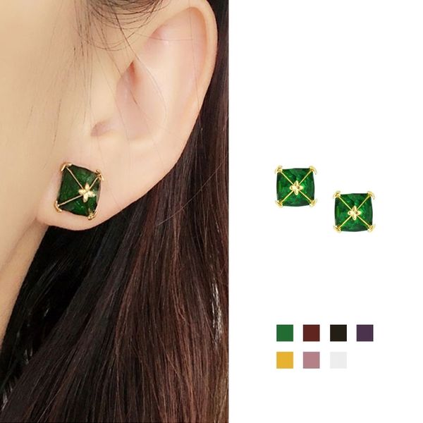 manhattan hb polished micro inlaid zircon seven color original plug fashion elegant versatile earrings for women, Black
manhattan hb polished micro inlaid zircon seven color original plug fashion elegant versatile earrings for women, Black