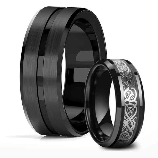 fashion 8mm red tungsten wedding band black stainless steel ring for men women retro celtic dragon inlay carbon fiber, Silver
fashion 8mm red tungsten wedding band black stainless steel ring for men women retro celtic dragon inlay carbon fiber, Silver