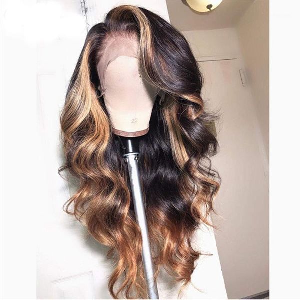 13x6 lace front human hair wigs for women ombre blonde highlights body wave frontal wigs1, Black;brown
13x6 lace front human hair wigs for women ombre blonde highlights body wave frontal wigs1, Black;brown