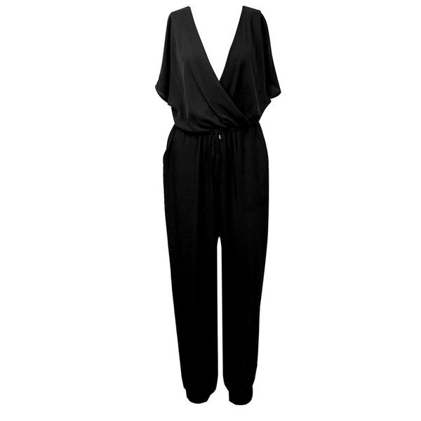 women's jumpsuits & rompers summer 2021 one piece pants lapel elegant salopette blue long trousers women, Black;white
women's jumpsuits & rompers summer 2021 one piece pants lapel elegant salopette blue long trousers women, Black;white