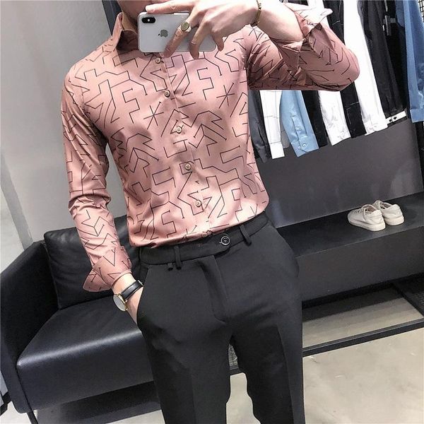 men's casual shirts men business dress long sleeve slim fit social party blouse reduced geometry streetwear clothing 2021, White;black 
men's casual shirts men business dress long sleeve slim fit social party blouse reduced geometry streetwear clothing 2021, White;black