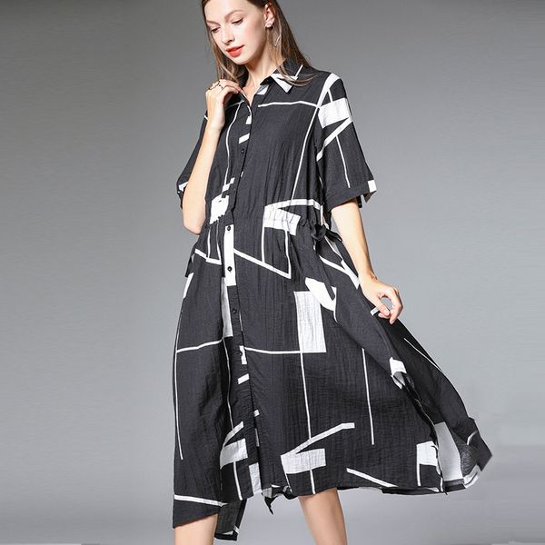 big yards dresses large women's 2021 summer loose fashion slim geometric print waist 7320
big yards dresses large women's 2021 summer loose fashion slim geometric print waist 7320