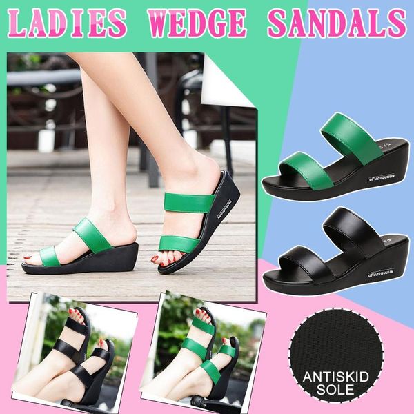 sandals women summer slip-on thick bottom wedges beach open toe breathable shoes women's 2021 shoe for, Black
sandals women summer slip-on thick bottom wedges beach open toe breathable shoes women's 2021 shoe for, Black